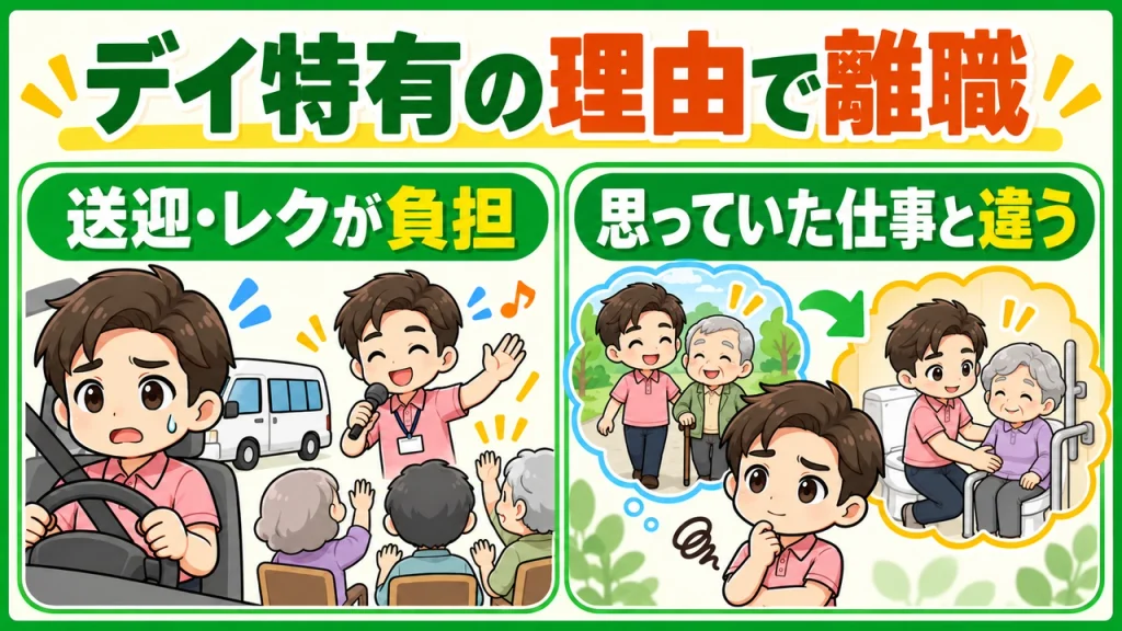 デイサービス介護職人_デイサービス特有の理由で離職