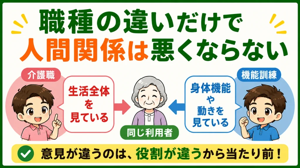 デイサービス介護職人_人間関係は職種の違いじゃない