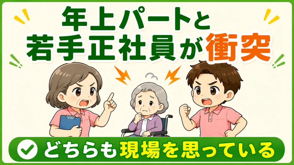 デイサービス介護職人_年上パートと若手職員の衝突