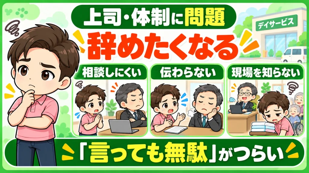 デイサービス介護職人_上司や体制に問題があると辞めたくなる
