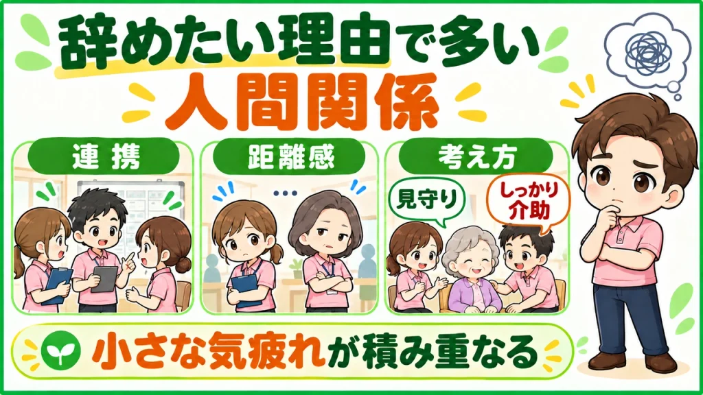 デイサービス介護職人_辞めたい理由で多い人間関係