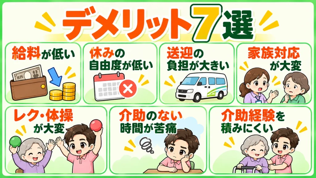 デイサービス介護職人_働くデメリット7選