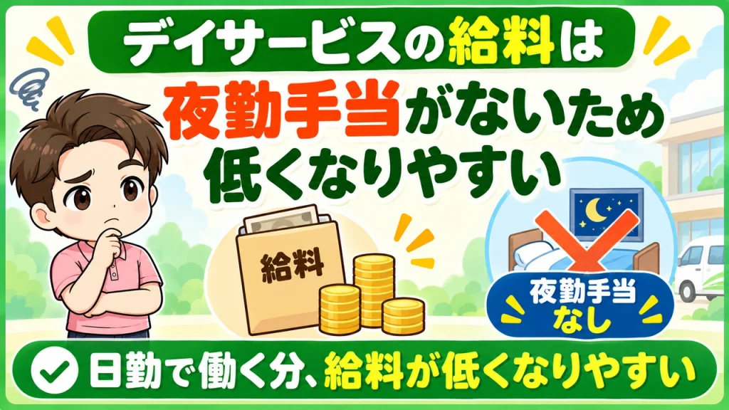 デイサービス介護職人_給与が低くなりやすい