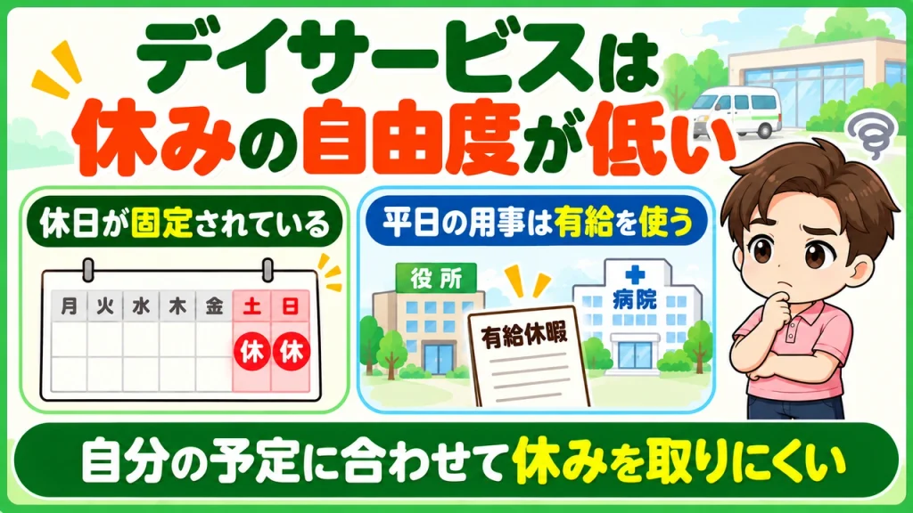 デイサービス介護職人_平日は休みにくい