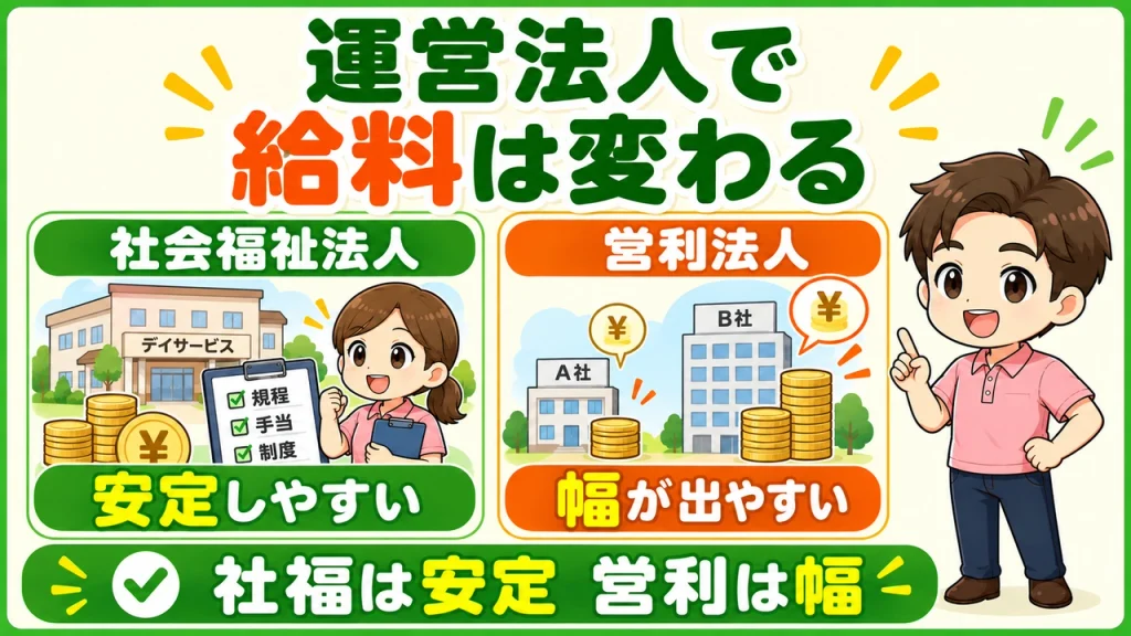 デイサービス介護職人_運営法人で変わる待遇