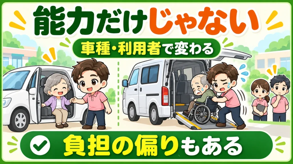 デイサービス介護職人_送迎車による負担の偏り