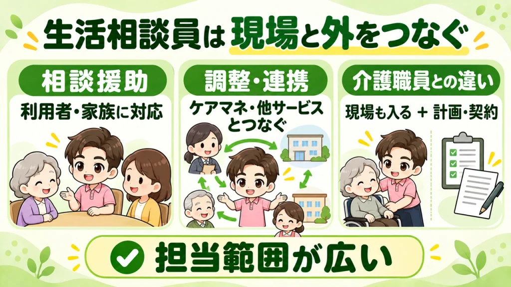 デイサービス介護職人_生活相談員は現場と外をつなぐ仕事