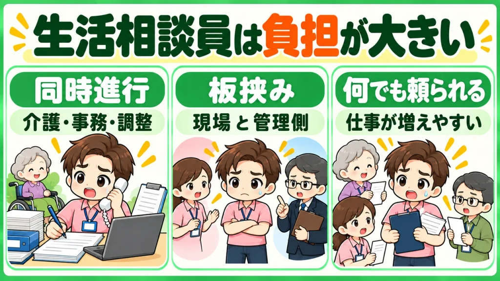 デイサービス介護職人_相談員は負担が大きい