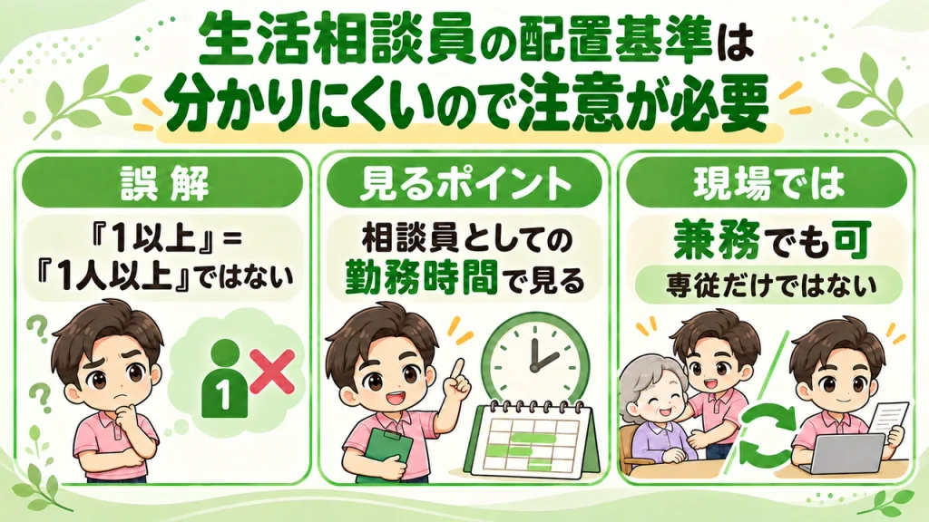 デイサービス介護職人_生活相談員の配置基準は注意が必要
