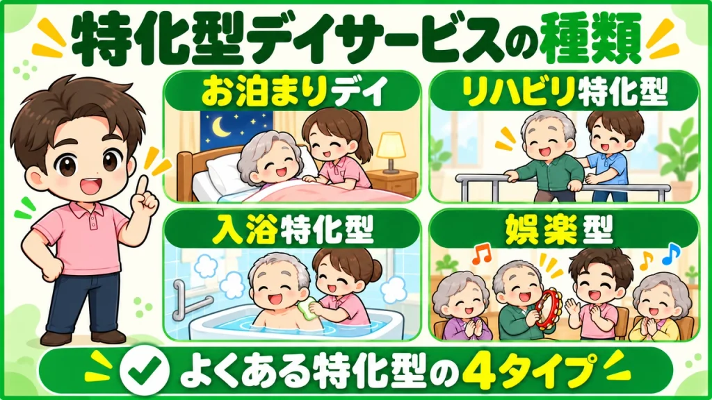 デイサービス介護職人_特化型4っつのタイプ