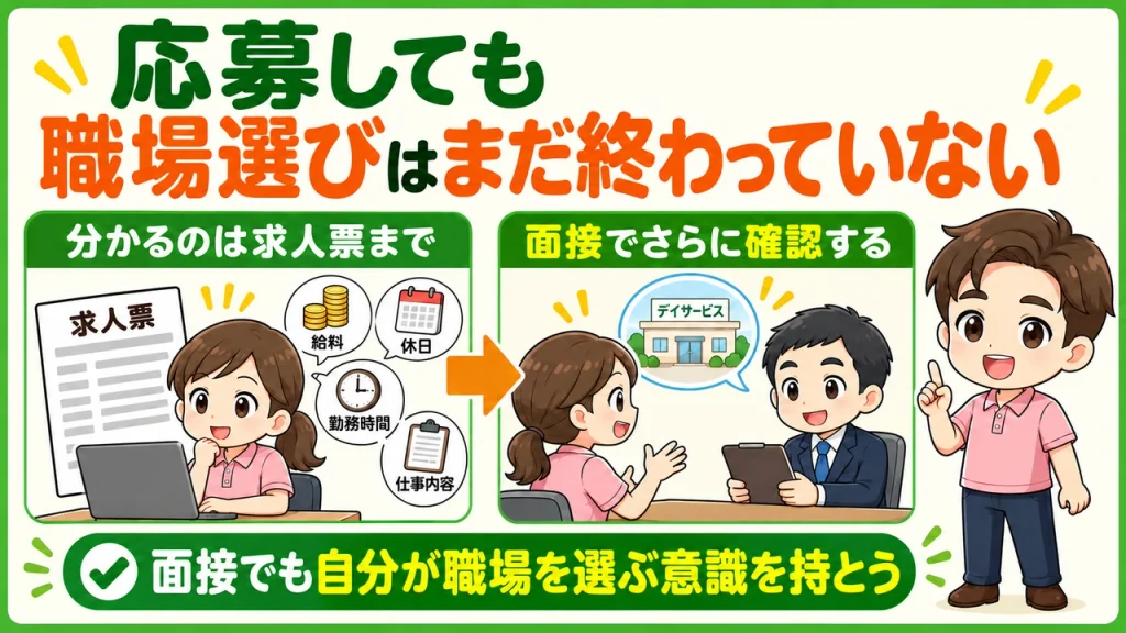 デイサービス介護職人_応募後も職場を選ぶ意識を持とう