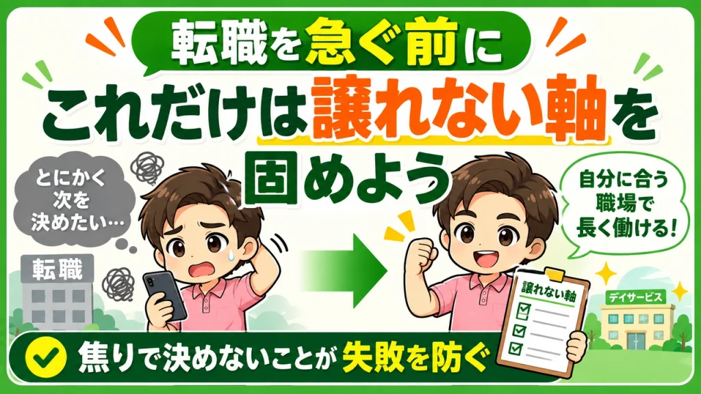 デイサービス介護職人_焦らないで軸を決め失敗を防ぐ