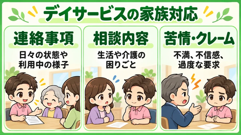 デイサービス介護職人_家族対応役割3つ