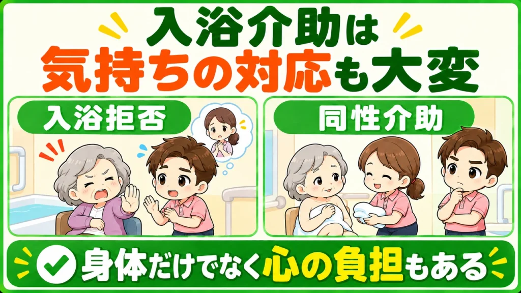 デイサービス介護職人_入浴介助は気持ちの対応も大変